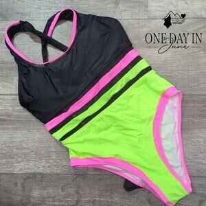 Aleumdr Tie Back One Piece Swimsuit Size S